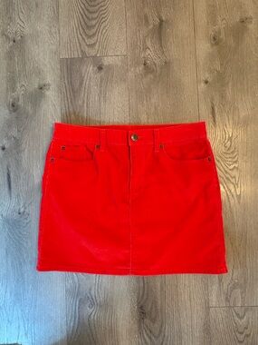 GAP Bright Red Corduroy Skirt
